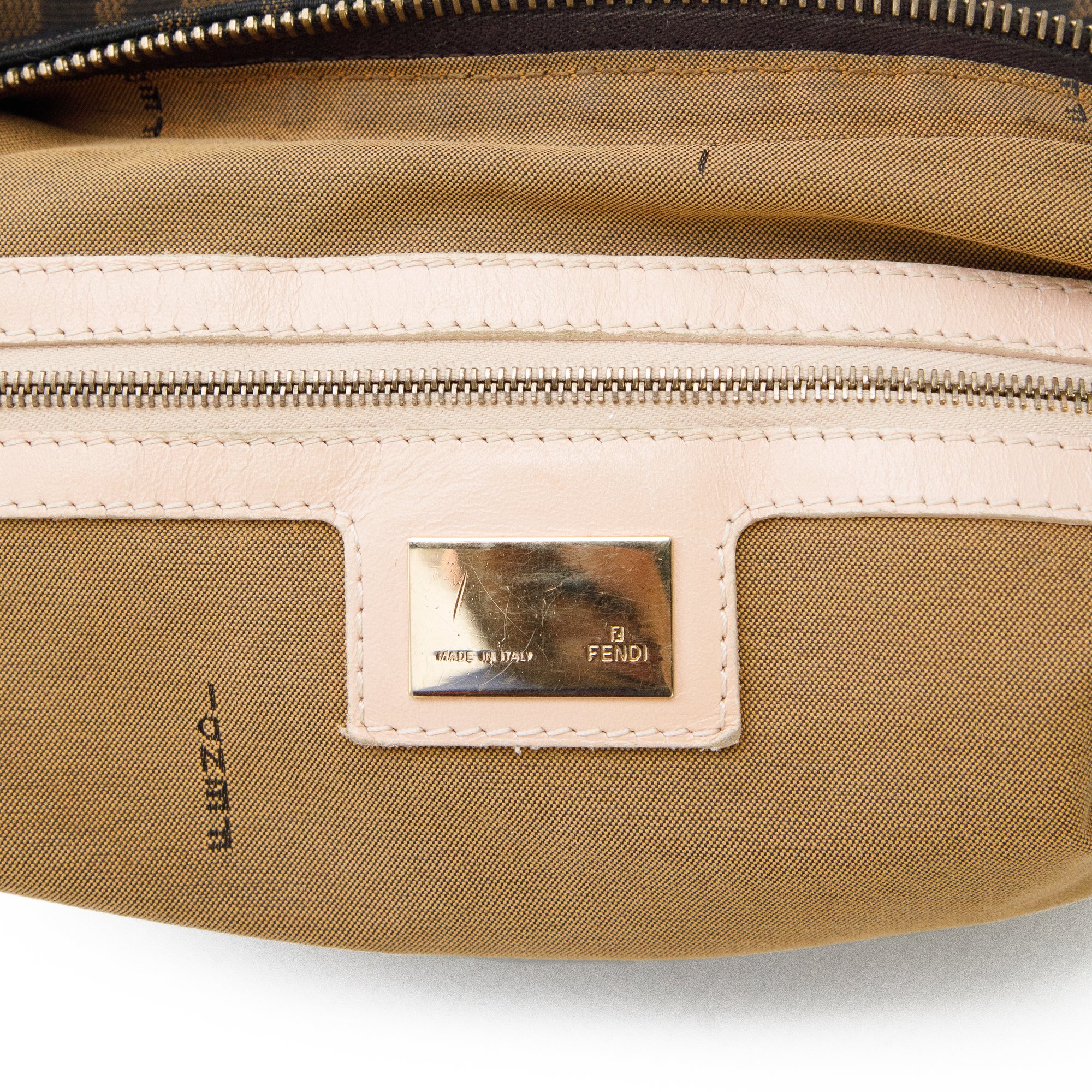 Image of Fendi Monogram Canvas Hobo Shoulder Bag