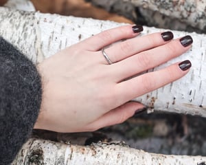 Image of Platinum 2mm Pressed flower engraved ring