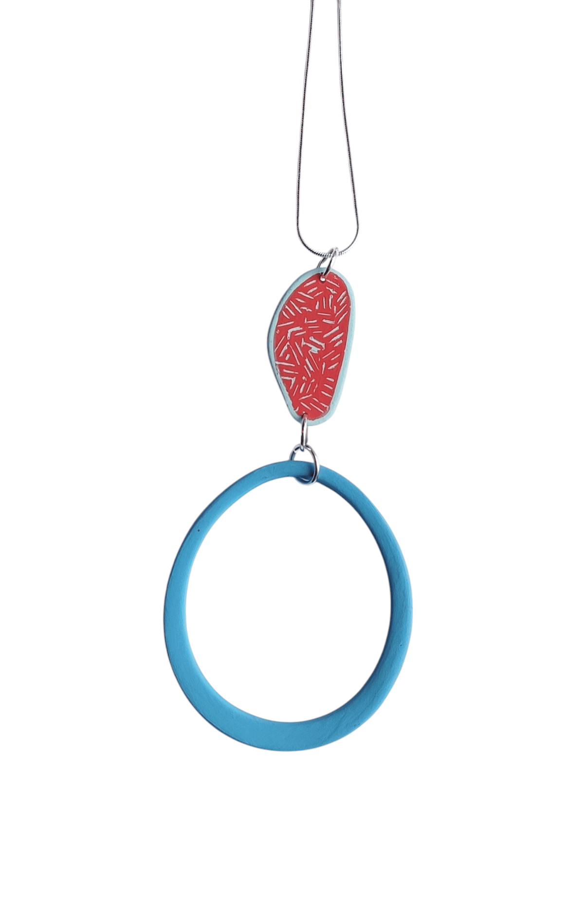 Image of Red/ Sky Blue Graffiti Pendant