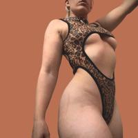 Image 4 of The REVOLUTION bodysuit in wet look leopard