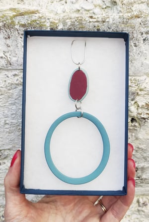 Image of Maroon/ Sky Blue Maritime Pendant