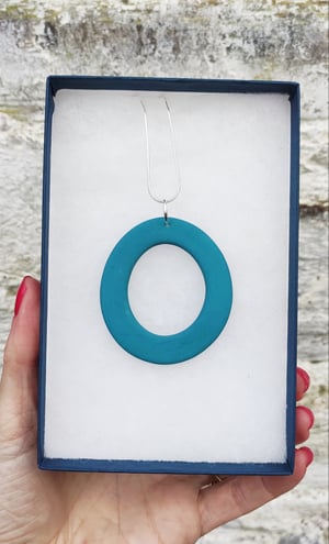 Image of Oval Teal Pendant