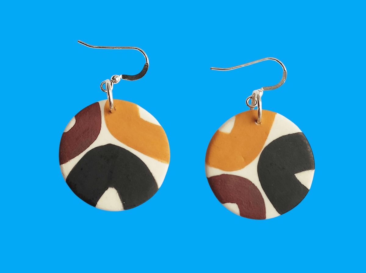 Image of Black/Ochre Circus Earrings 