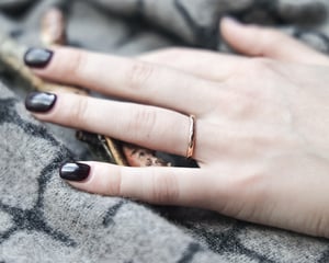 Image of 18ct rose gold, 2mm, Barleycorn ring