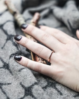 Image of 18ct rose gold, 2mm, Barleycorn ring