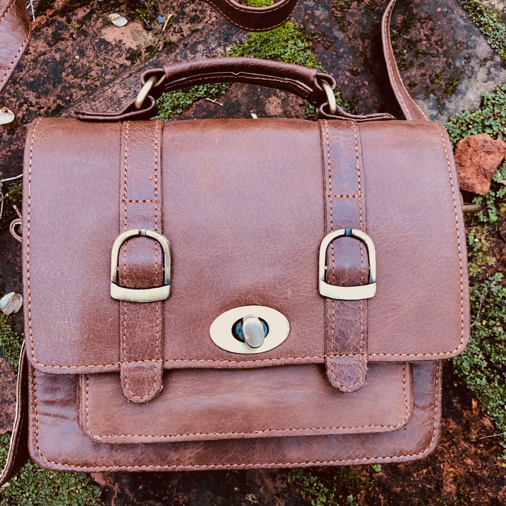 Image of Baby Handmade BuffaloLeather Satchel - 8”x6”