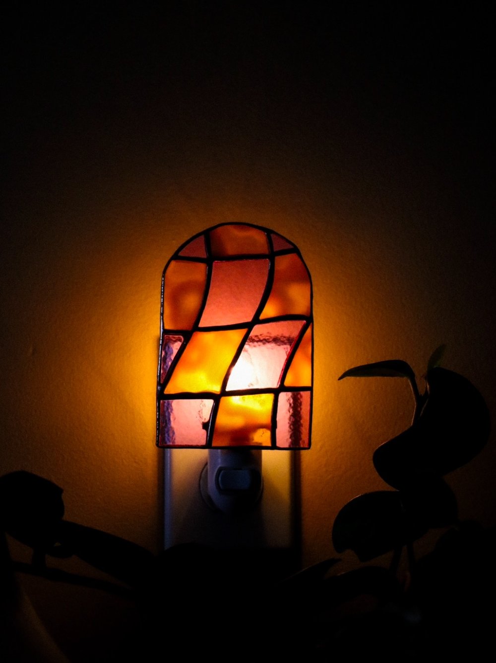 Image of Purple & Orange checkered nightlight