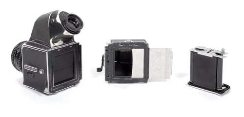 Image of Hasselblad 500C/M camera w/ T* Planar 80mm F2.8 C lens + A12 Back + NC2 #5432