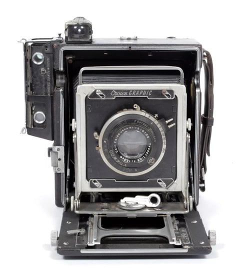 Image of Graflex Crown Graphic 4X5 Camera w/ Zeiss Tessar 135mm lens +film +holders #5107