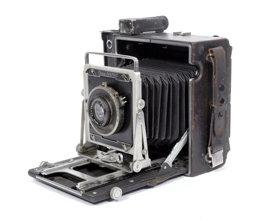 Image of Graflex Crown Graphic 4X5 Camera w/ Zeiss Tessar 135mm lens +film +holders #5107