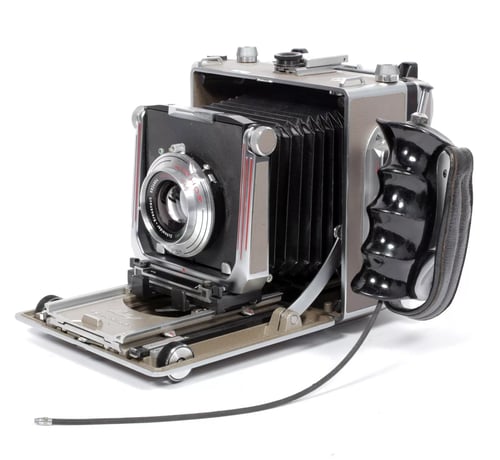 Image of Linhof Technika IV 4X5 camera w/ 150mm + 90mm Lenses + grip + film + holders #5108