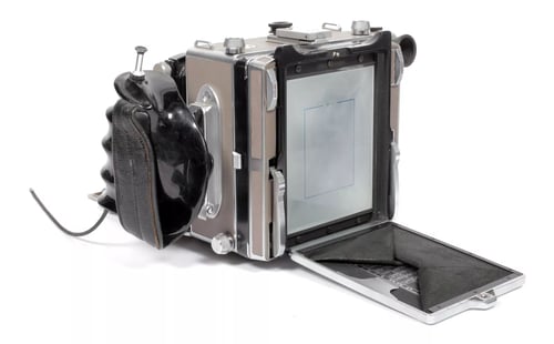 Image of Linhof Technika IV 4X5 camera w/ 150mm + 90mm Lenses + grip + film + holders #5108