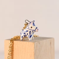 Image 2 of Blue Fern Horse Necklace