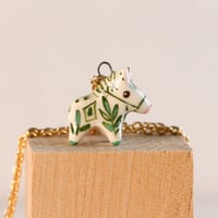 Image 2 of Green Fern Horse Necklace