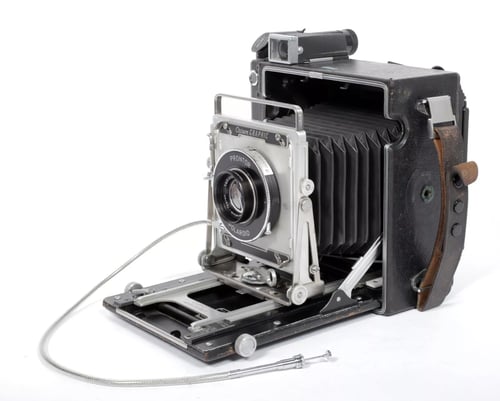 Image of Graflex Crown Graphic 4X5 Camera w/ Rodenstock 127mm lens +film +holders #5112