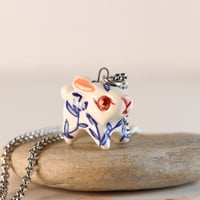 Image 2 of Blue Fern Bunny Necklace