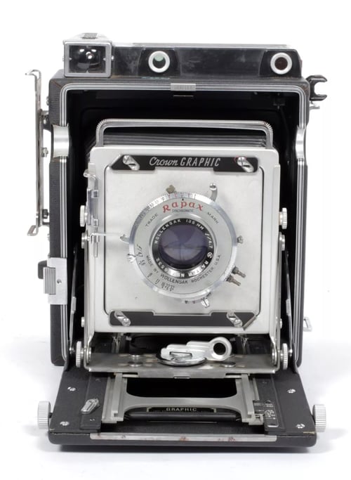 Image of Graflex Special Crown Graphic 4X5 Camera w/ 135mm lens + film + holders #5113