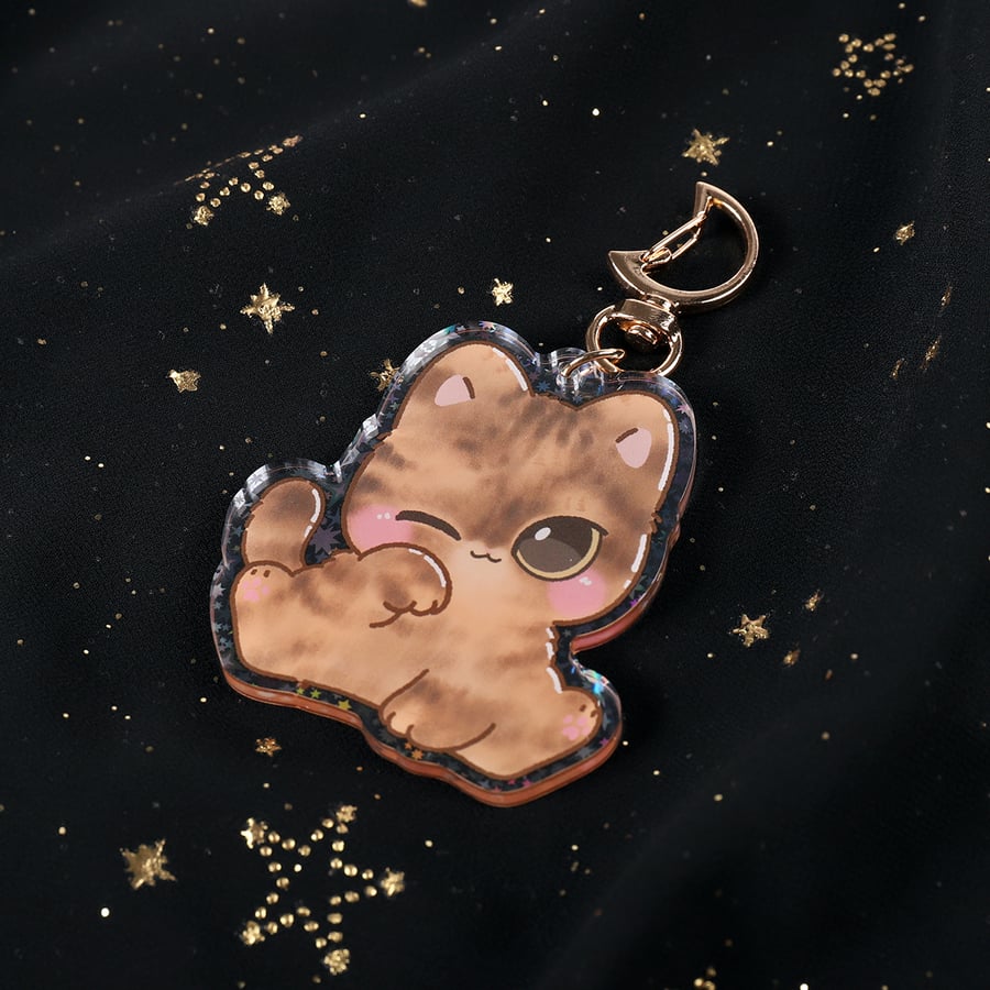 Image of Sable the Cat Acrylic Charm 