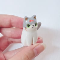 Image 5 of B graded with discount price crochet flower gray and white cat ceramic figurine