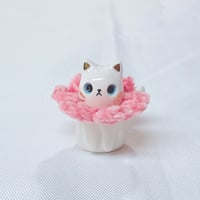 Image 1 of B graded with discount price crochet flower white cat ceramic figurine