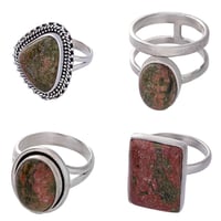 Unakite Ring - Size 8 (15 to 22mm H)