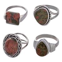 Unakite Ring - Size 9 (14 to 24mm H)