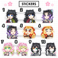 Image 1 of KnY Hashira NomNom Stickers – [RETIRING]