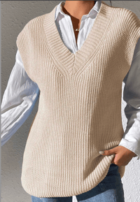 Image 2 of Casual V-Neck Sweater Vest