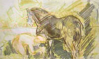 Image 2 of In The Stables A4 Risograph Print