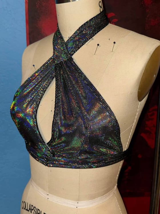 Image of Silver Holo Hypnotiddy Wrap Top