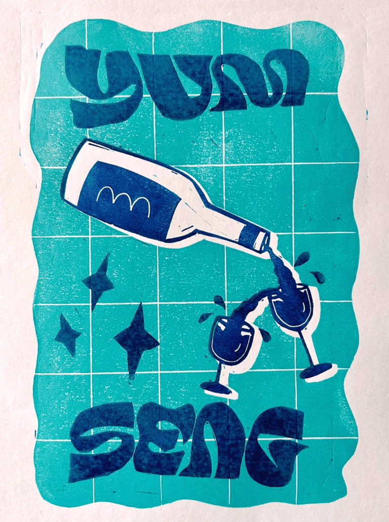 Yum Seng (Drink to Victory v2) (Handmade relief print) Image 2