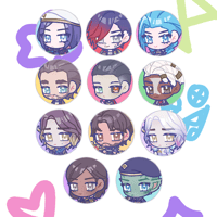 Image 3 of arcane mini glitter pins