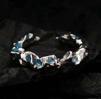 Image 3 of Coral Blue Enamel Sterling Silver Ring – Deep Sea Series