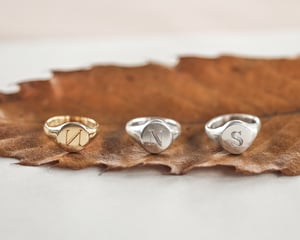 Image of Hand engraved Monogram Silver Signet ring