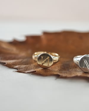 Image of Hand engraved Monogram Silver Signet ring