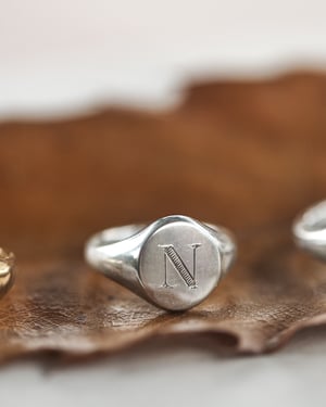 Image of Hand engraved Monogram Silver Signet ring