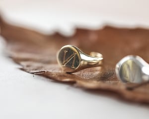 Image of Hand engraved Monogram Silver Signet ring