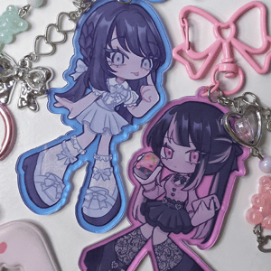 Image of risa-chan & rina-chan jirai kei keychains