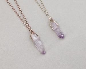 Image of *SALE - was £250* gold, Amethyst crystal necklace