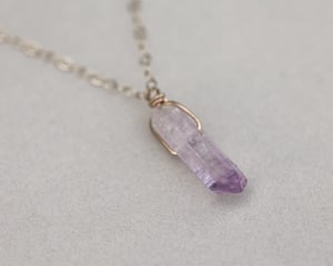 Image of *SALE - was £250* gold, Amethyst crystal necklace