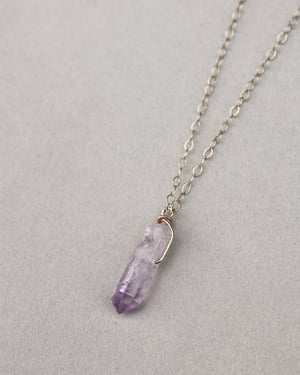 Image of *SALE - was £250* gold, Amethyst crystal necklace