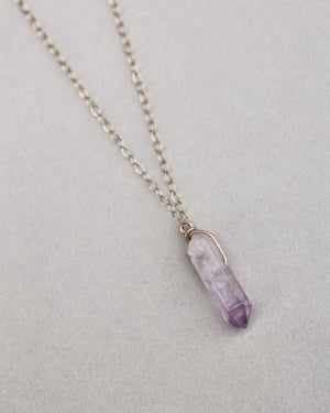 Image of *SALE - was £250* gold, Amethyst crystal necklace