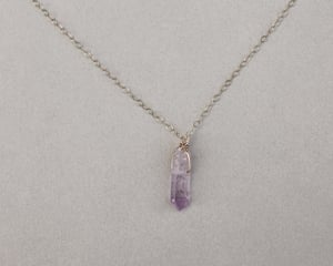 Image of *SALE - was £250* gold, Amethyst crystal necklace