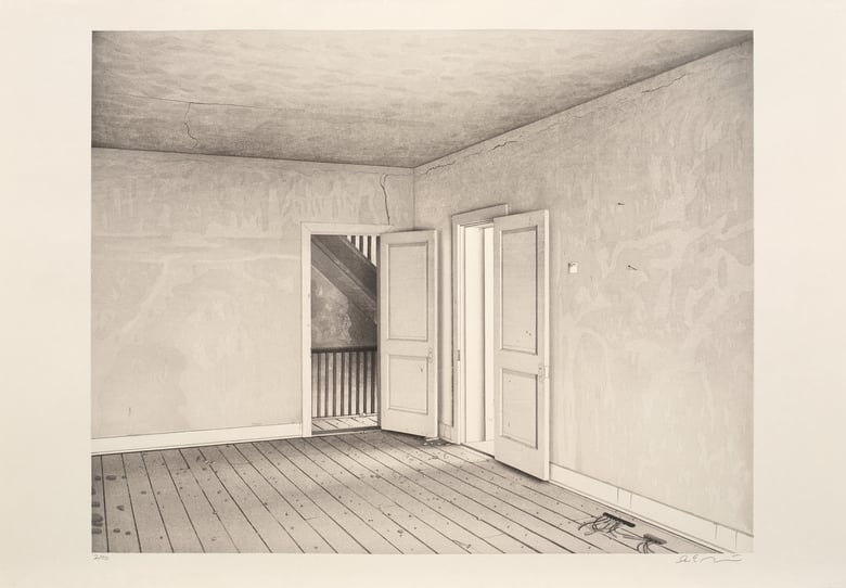 Image of  Incendiary Test Area ( Interior View of Doors Opening Into South Stairwell )