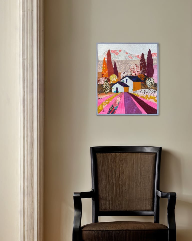 Autumn symphony - art quilt painting, 51x44 cm Image 5