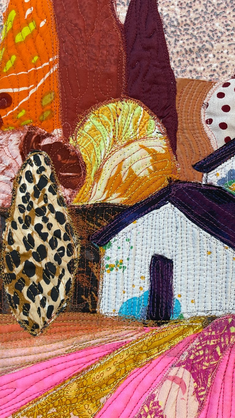 Autumn symphony - art quilt painting, 51x44 cm Image 15