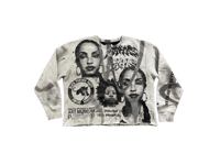 Image 1 of Sade Adu black panther party heavy metal custom made screen print gray/black sweatshirt