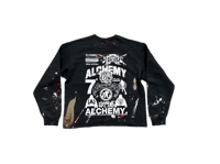 Image 2 of Sade Adu black panther party kanji Midas custom made screen print black/red sweatshirt