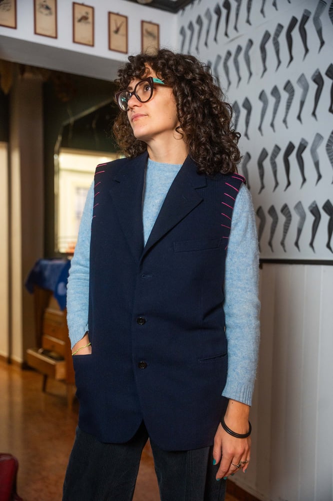 Image of Gilet Vale Blu&Rosa