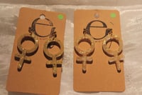 Image 3 of venus symbol glitter earrings